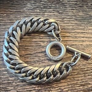 Vintage Givenchy Silver Matte heavy Cuban link bracelet